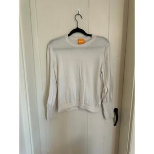 WISPR by RD Style White Crewneck Sweater Textured Trim Long Sleeve M